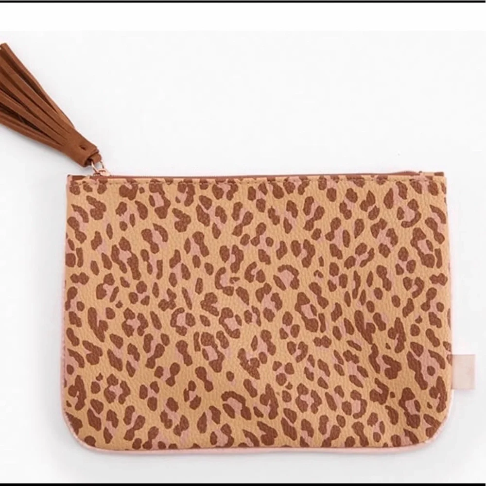 Ipsy Leopard Print Cosmetic Clutch Bag